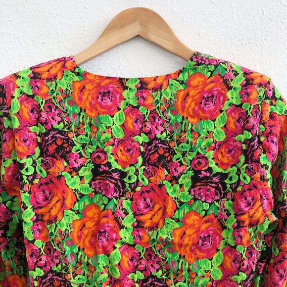 NWOT ZARA Long Sleeve Floral Print Mini Dress Size Small - Picture 4 of 11